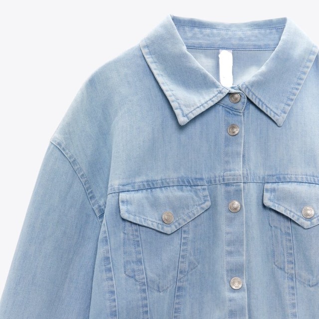Cropped Denim Shirt
