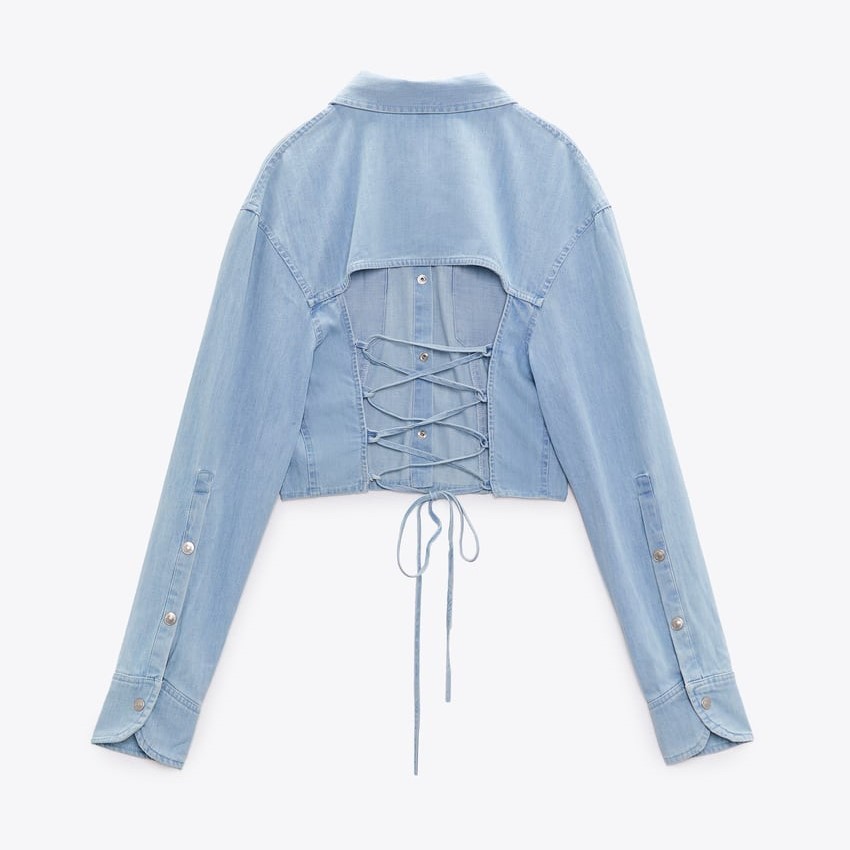 Cropped Denim Shirt