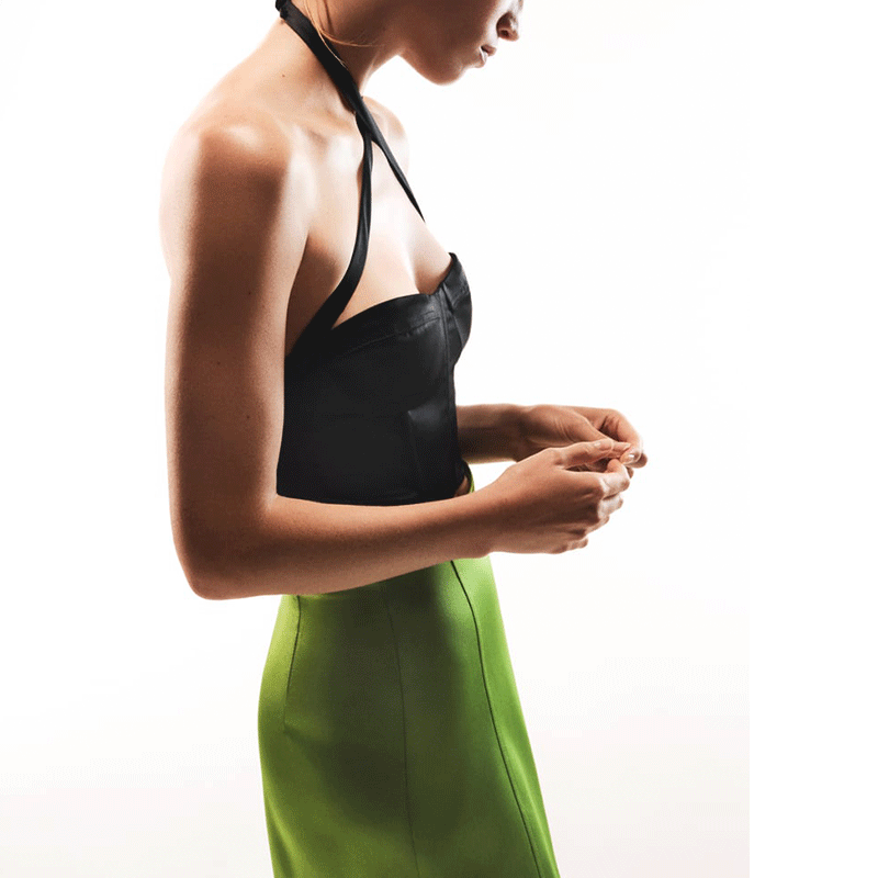 Corsetry-Inspired Halter Top