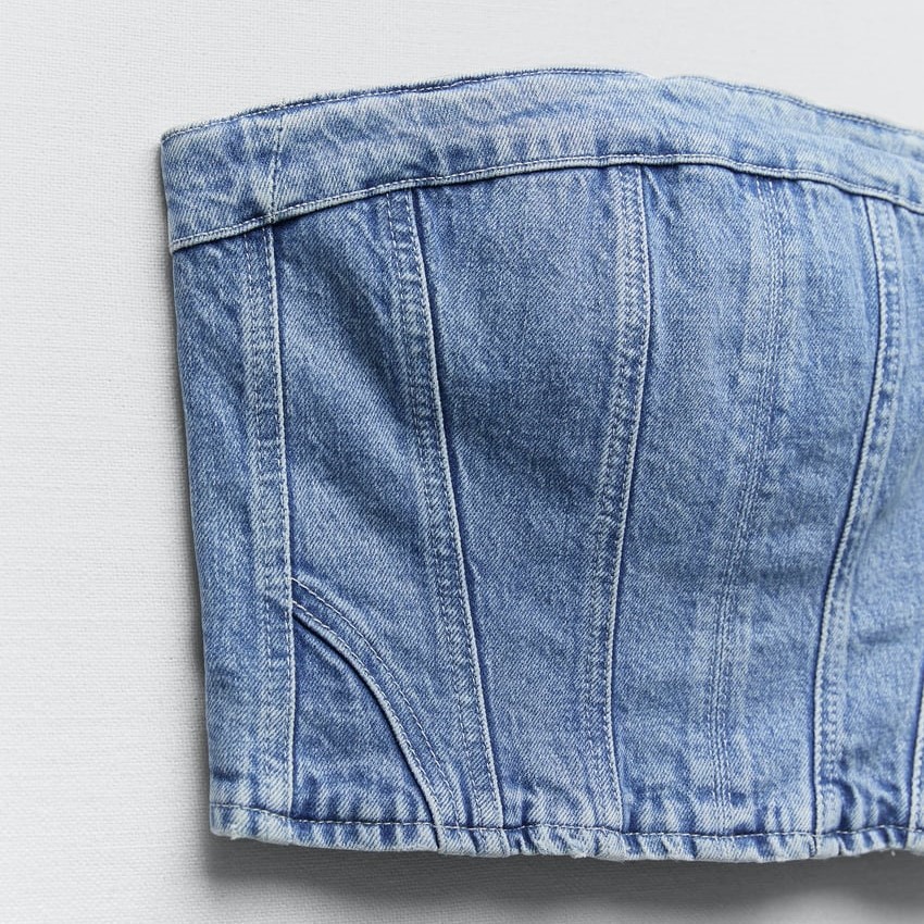 Denim Corsetry-Inspired Top