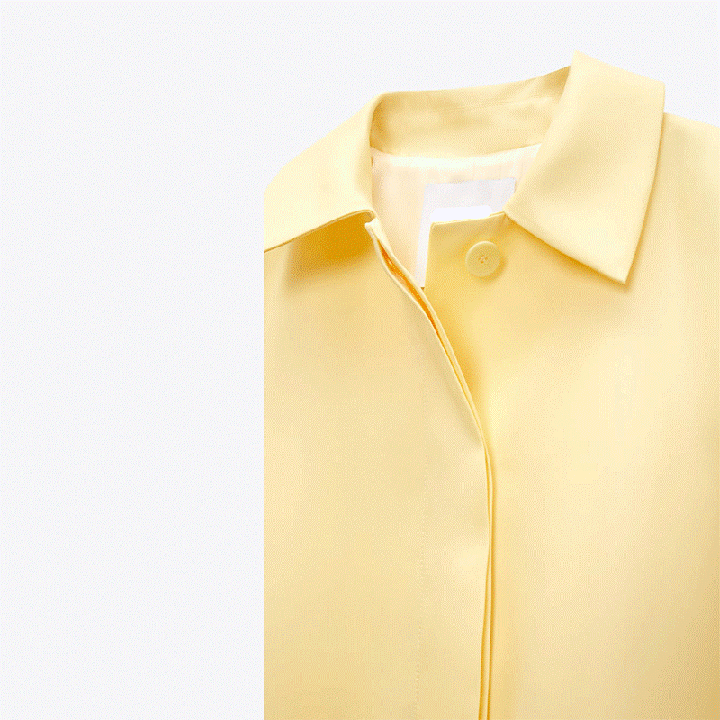 Satin Coat With Flaps