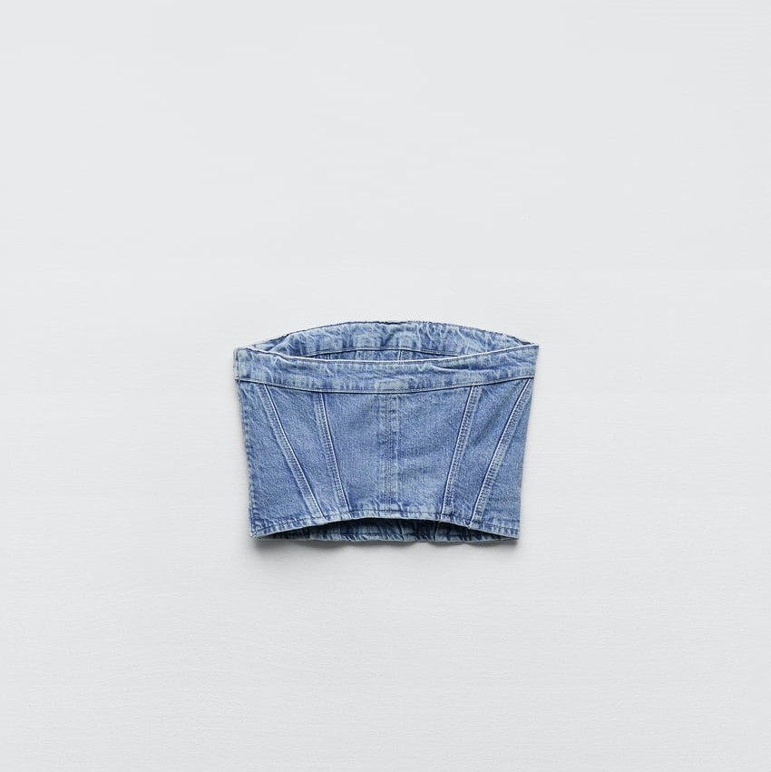 Denim Corsetry-Inspired Top