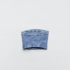 Denim Corsetry-Inspired Top