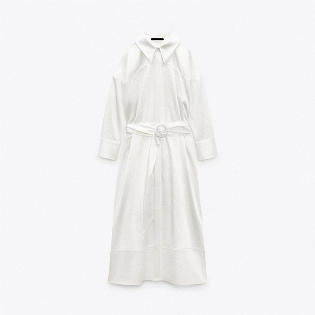 Satin Shirt Dress
