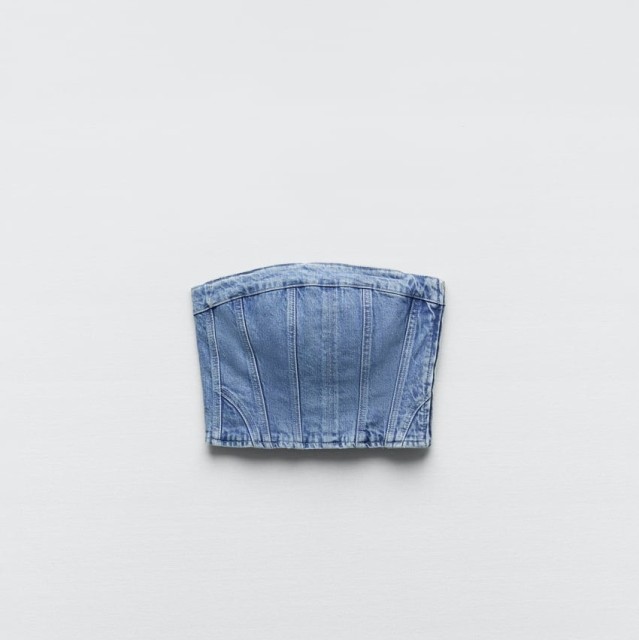 Denim Corsetry-Inspired Top