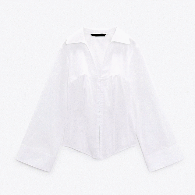 Poplin Corsetry-Inspired Shirt