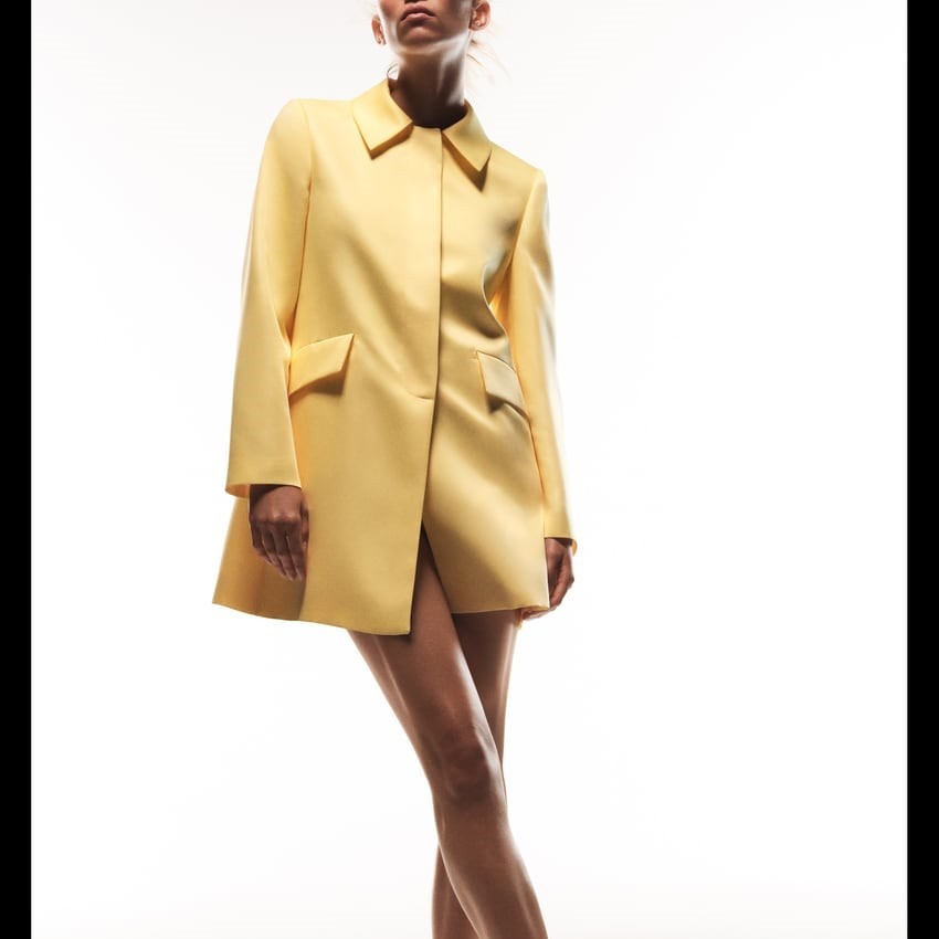 Satin Coat With Flaps