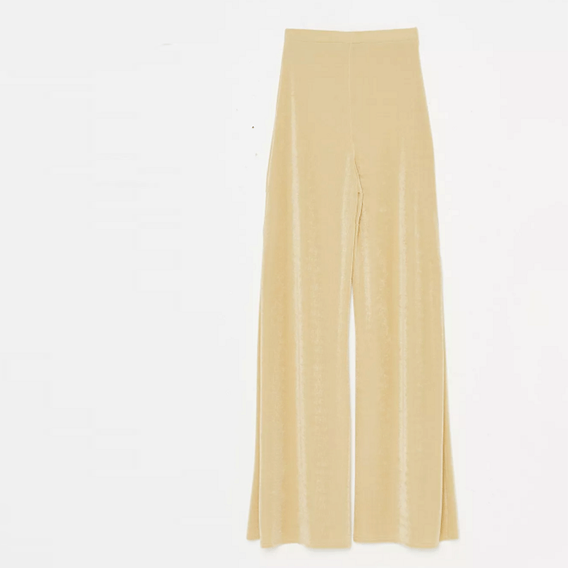 chartreuse slinky wide leg trousers