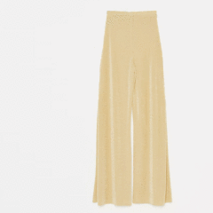 chartreuse slinky wide leg trousers