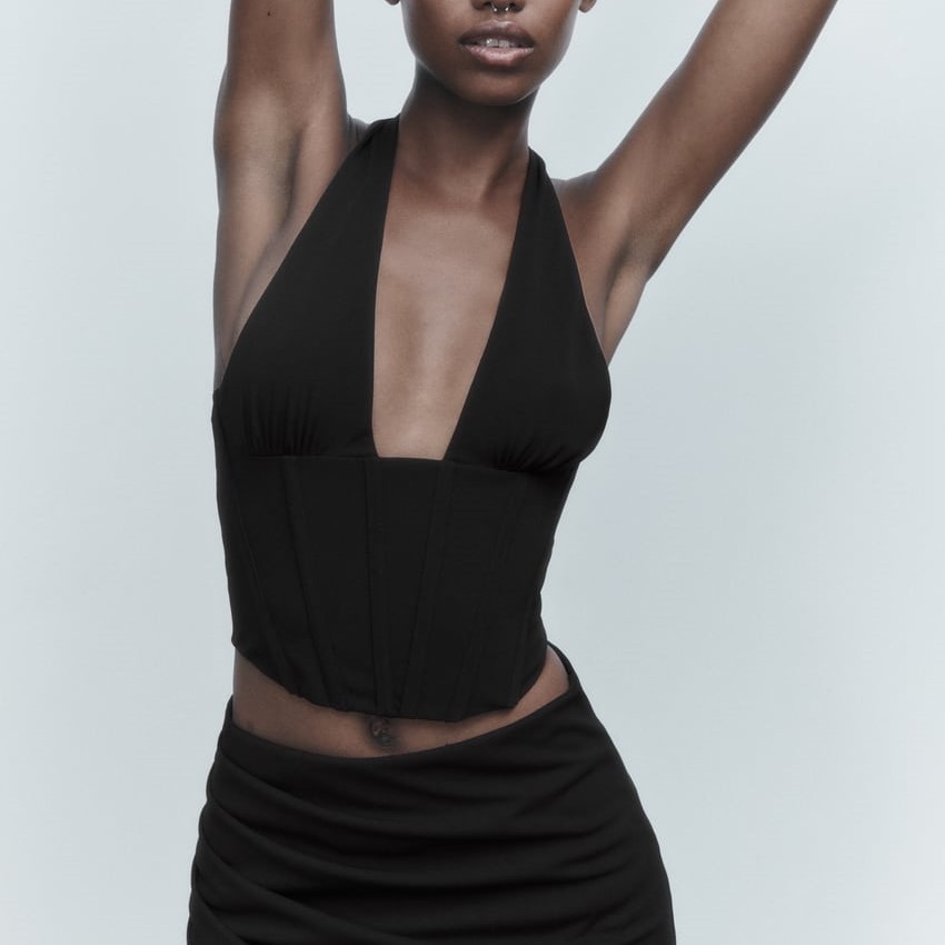 Cropped Corsetry-Inspired Top