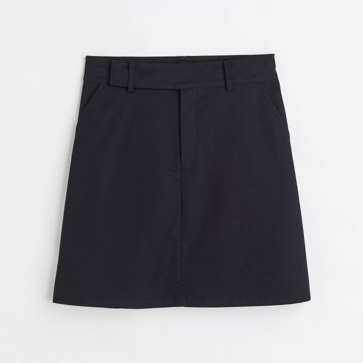 Cotton Twill A Line Skirt