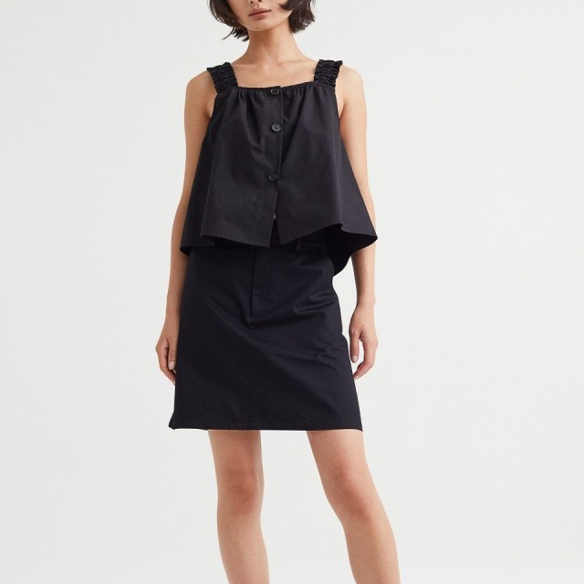 Cotton Twill A Line Skirt