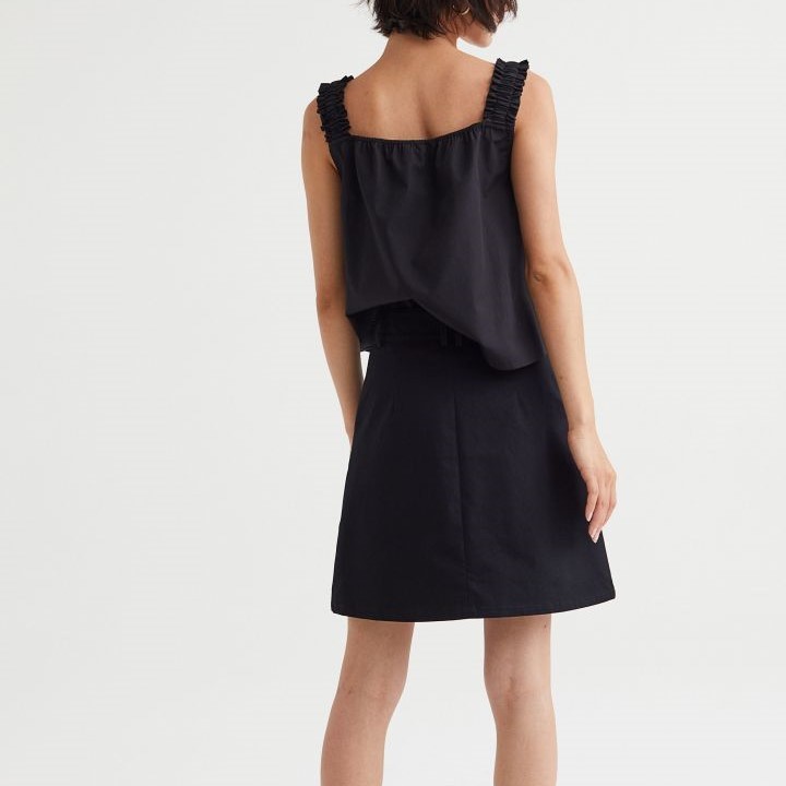 Cotton Twill A Line Skirt