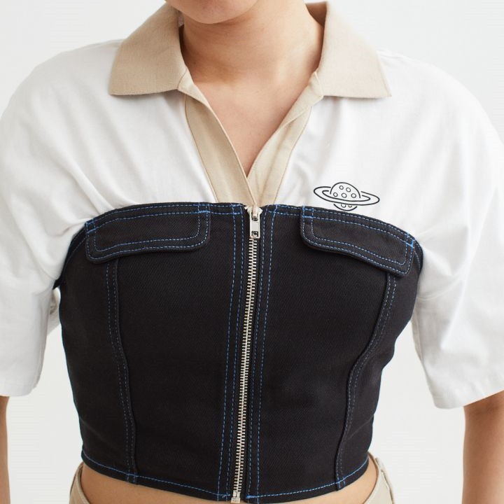 strapless twill top