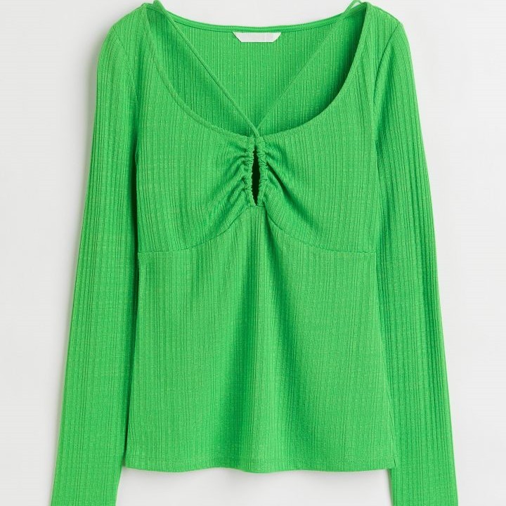 Ribbed jersey top