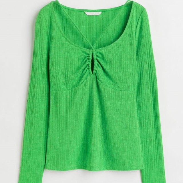 Ribbed jersey top