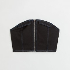 strapless twill top