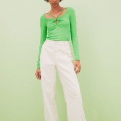 Ribbed jersey top