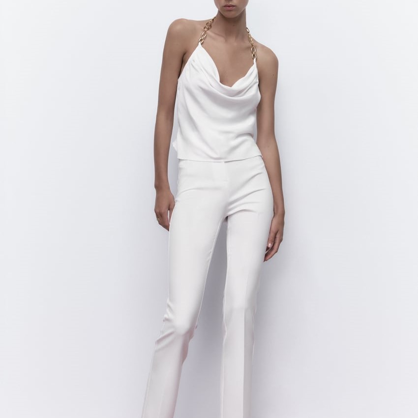 Satin Top With Chain