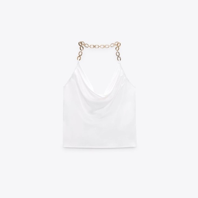 Satin Top With Chain