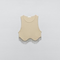 SEAMLESS TOP WITH RHINESTONES