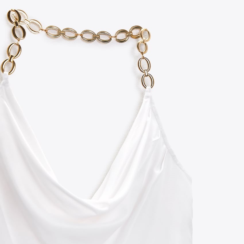 Satin Top With Chain