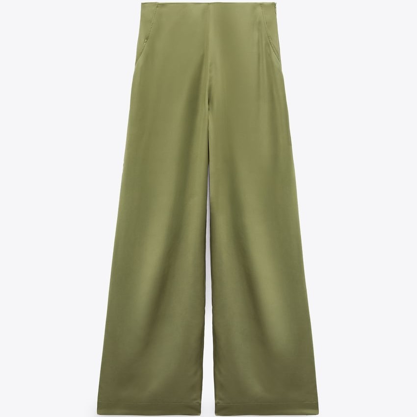 Full-Length Satin Trousers