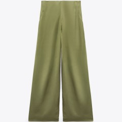 Full-Length Satin Trousers