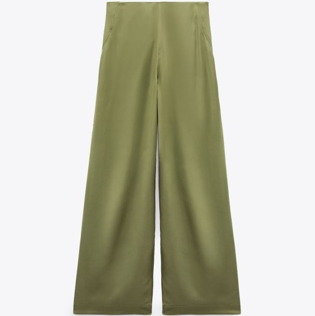 Full-Length Satin Trousers