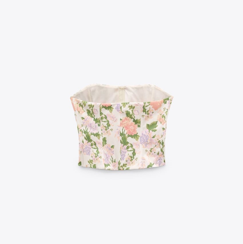 Floral Print Corsetry-Inspired Top