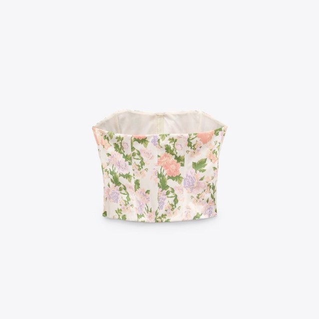 Floral Print Corsetry-Inspired Top