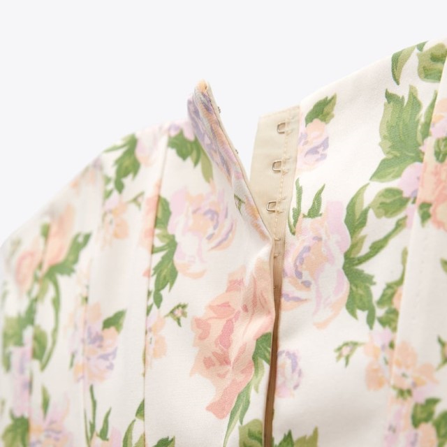 Floral Print Corsetry-Inspired Top