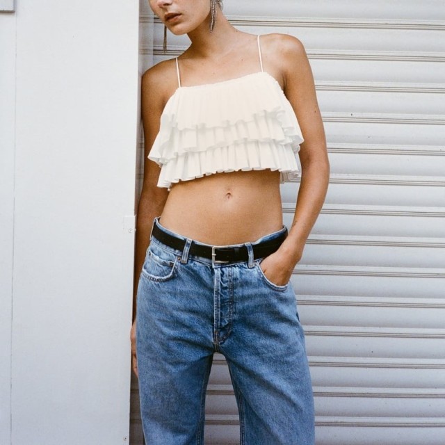 Crop Top With Ruffles