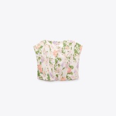 Floral Print Corsetry-Inspired Top