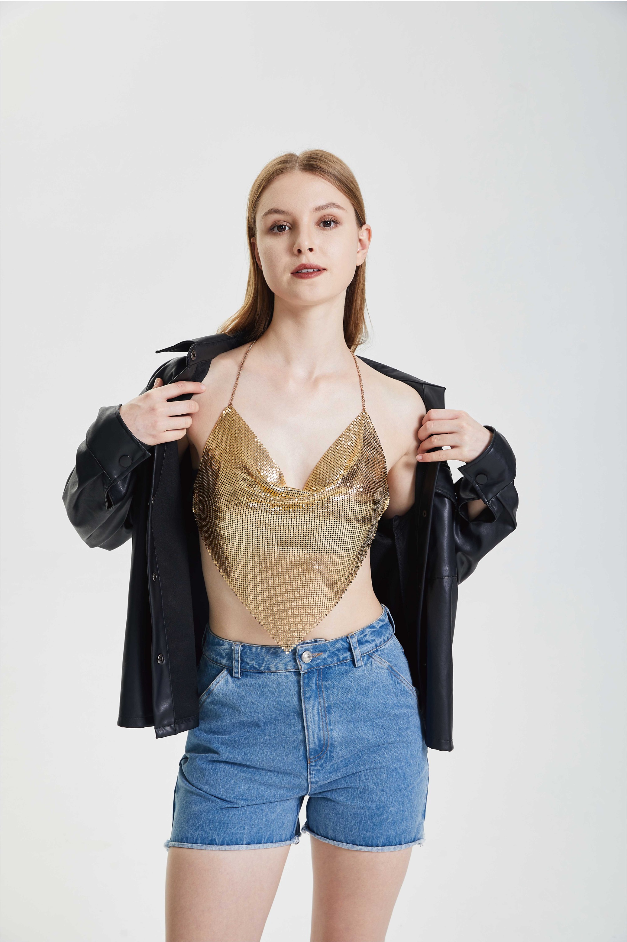 Suspender neck vest top