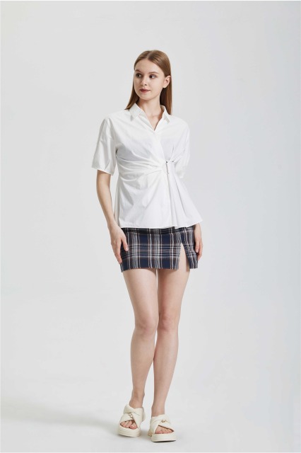 Waistband White Shirt Design Sense Top