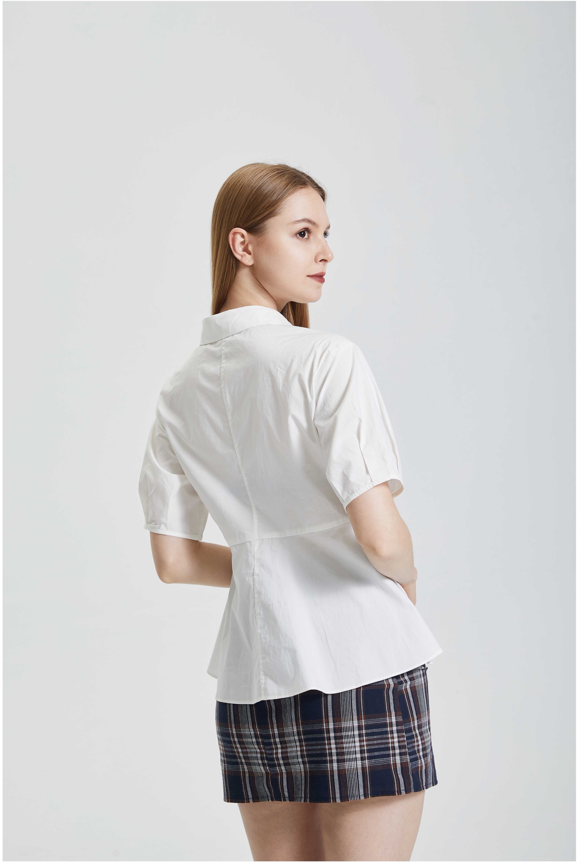 Waistband White Shirt Design Sense Top