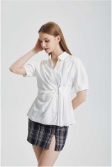 Waistband White Shirt Design Sense Top