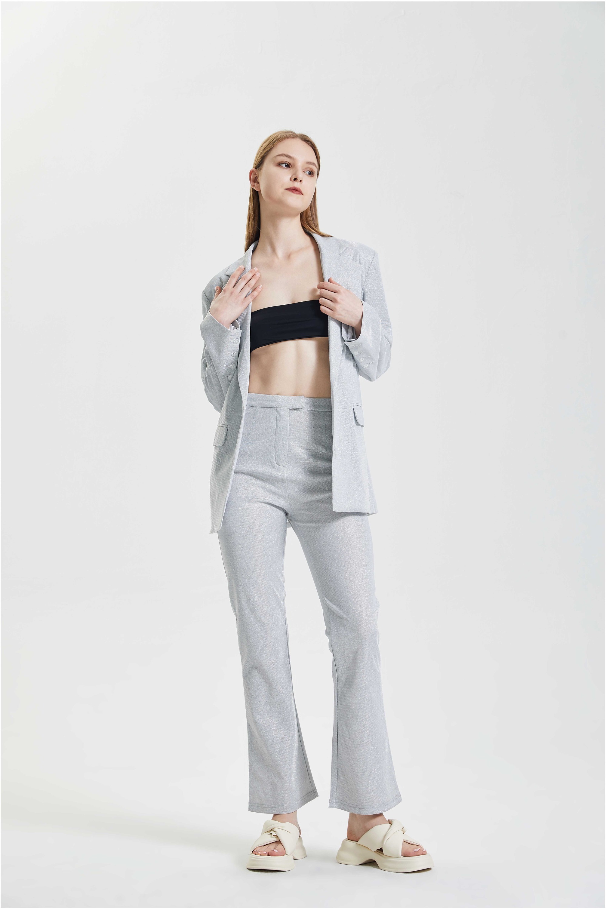 Suit, coat, underwear, straight leg pants set