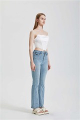 Solid color fishbone corset top