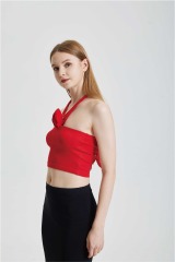 Rose Hanging Neck Slim Fit Bust Dress