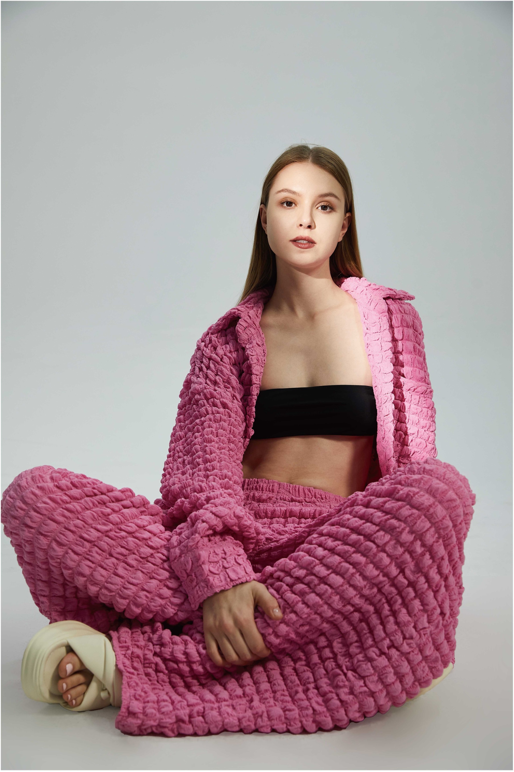 Suit, coat, underwear, straight leg pants set