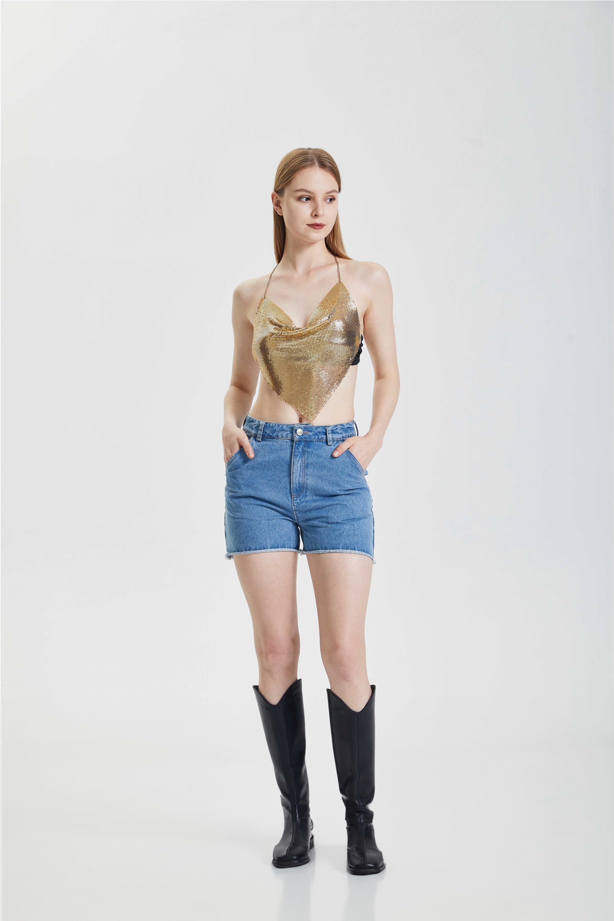 Suspender neck vest top
