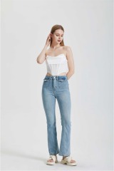 Solid color fishbone corset top