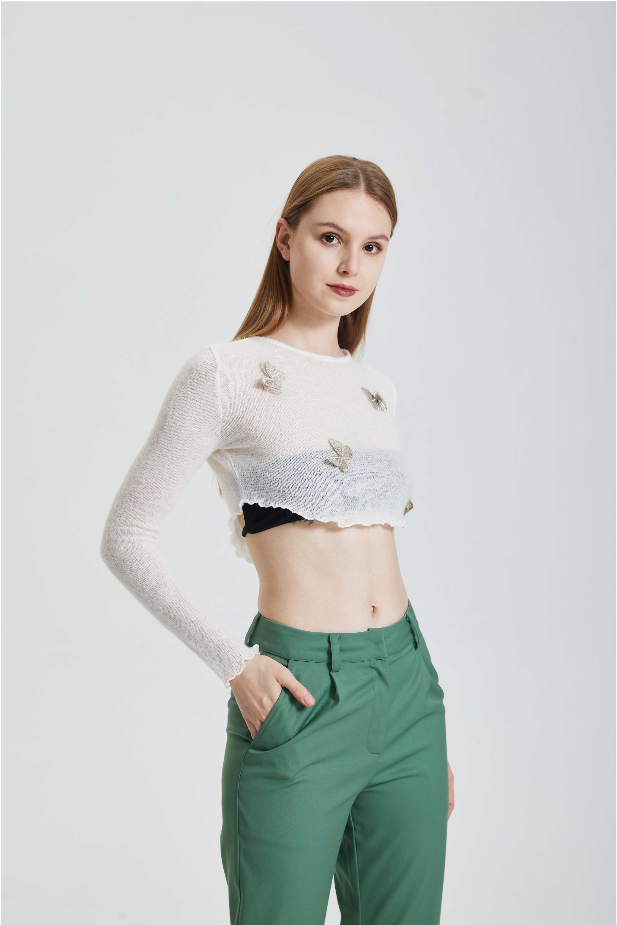 Perspective Mesh Long Sleeve Top