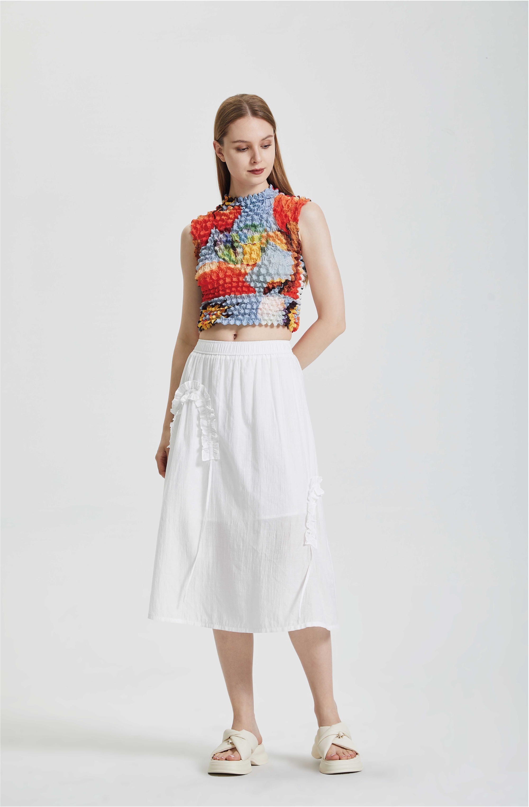Short top jazz design sleeveless top