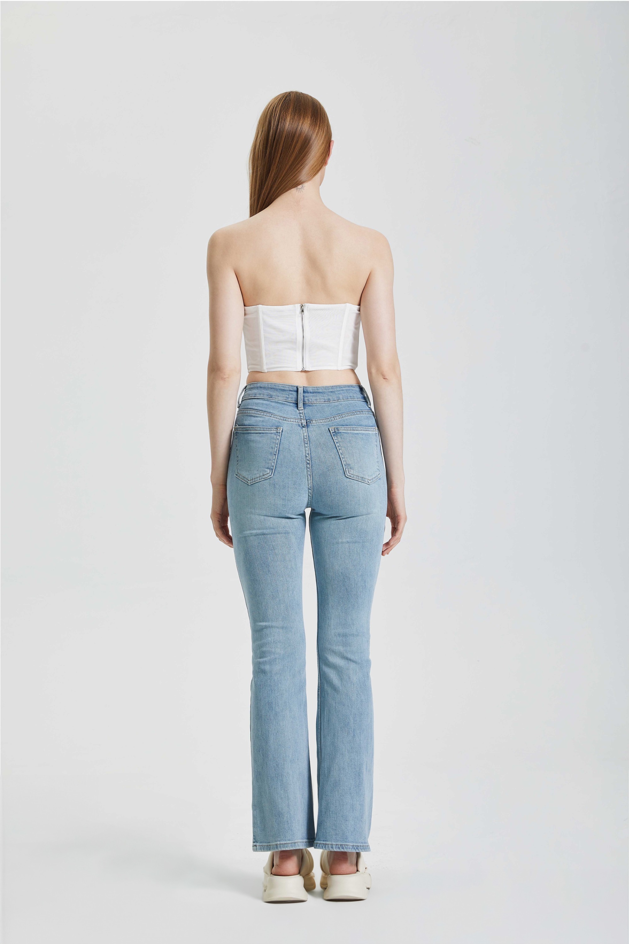 Solid color fishbone corset top