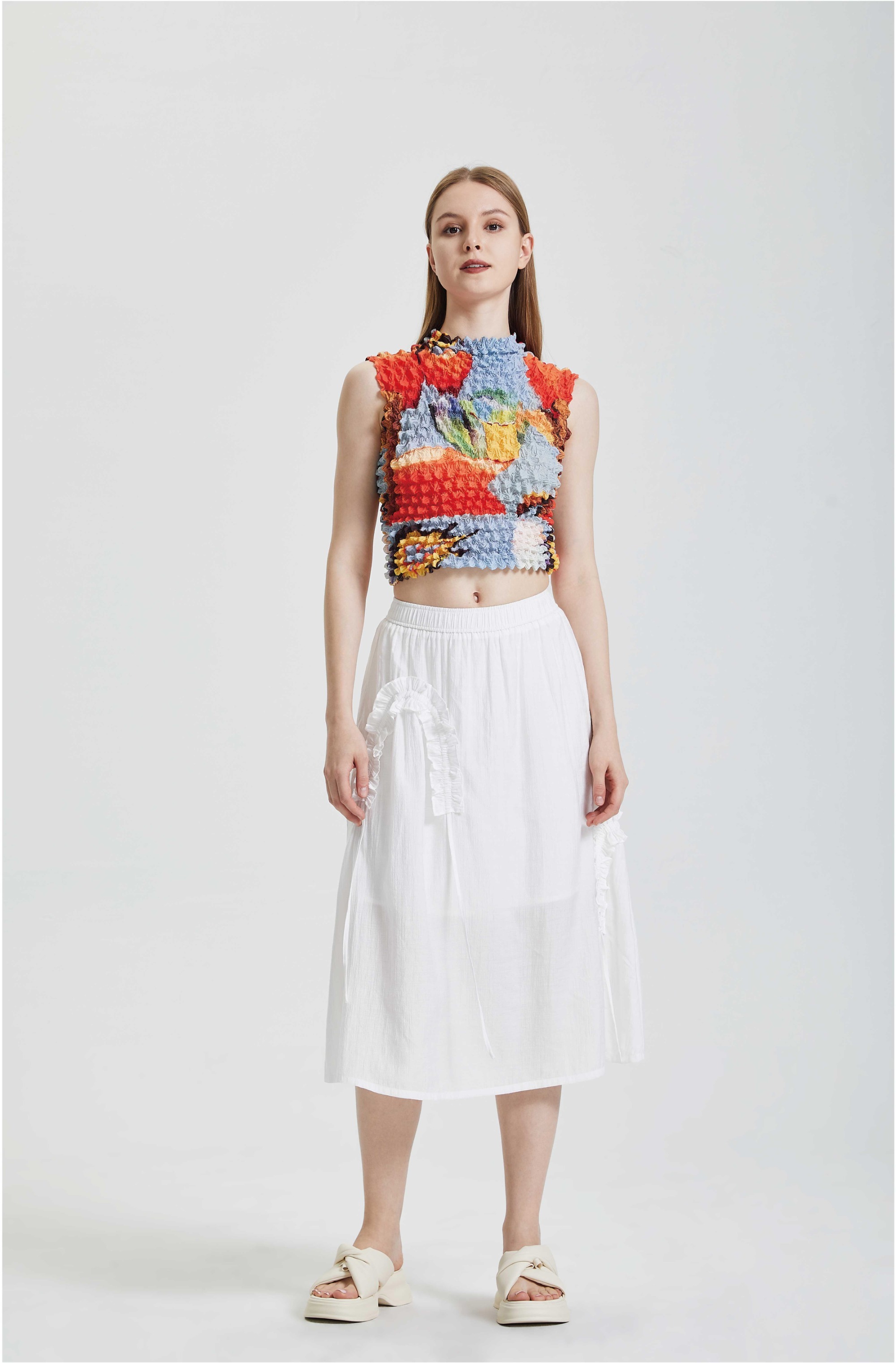 Short top jazz design sleeveless top