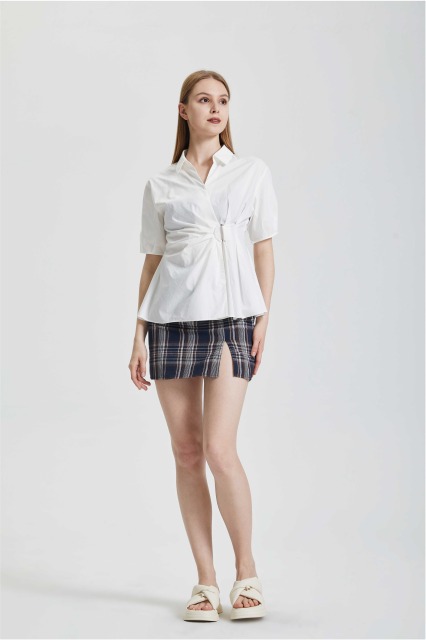 Waistband White Shirt Design Sense Top