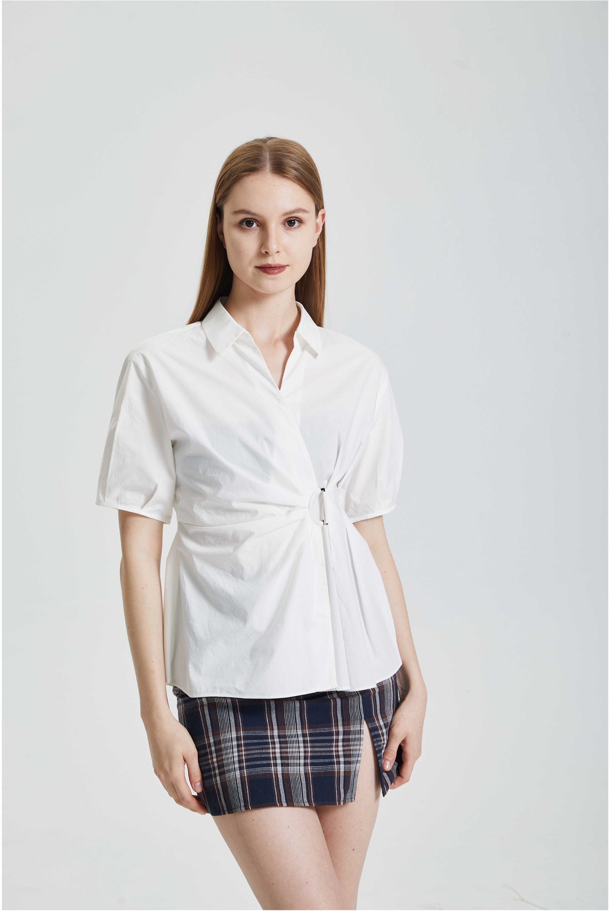 Waistband White Shirt Design Sense Top
